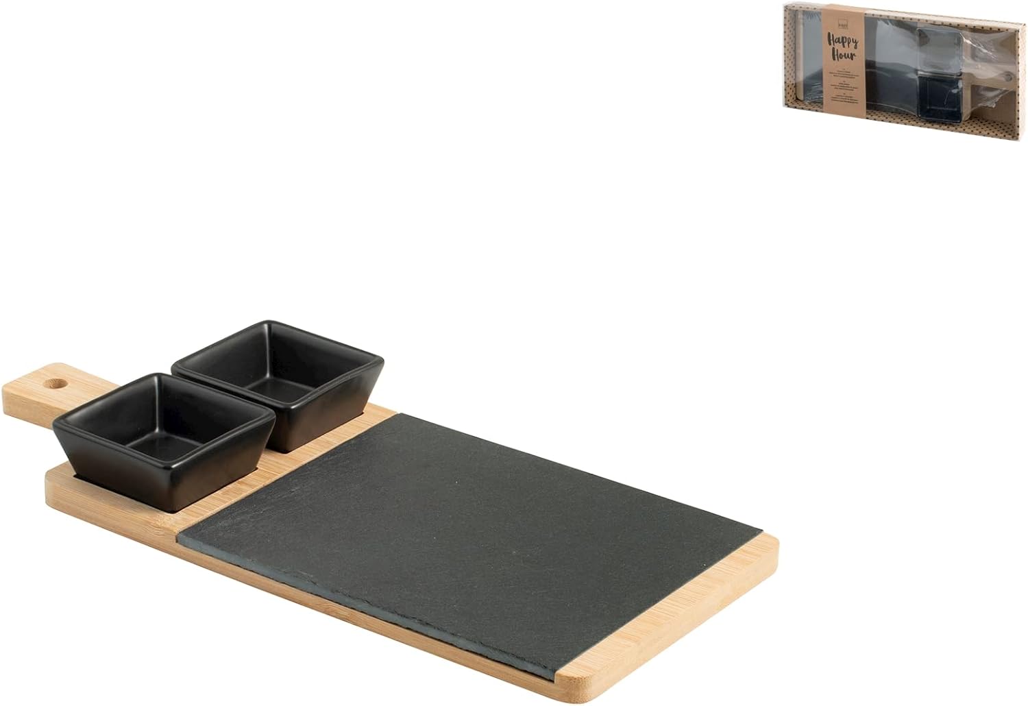Tagliere Ard/Bambu 2Coppe Stw/Nero
