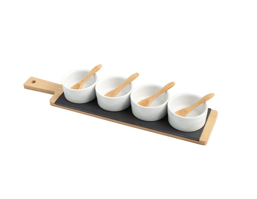 Tagliere Ard/Bambu 4Coppe 4Cucchiai