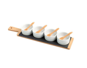 Tagliere Ard/Bambu 4Coppe 4Cucchiai