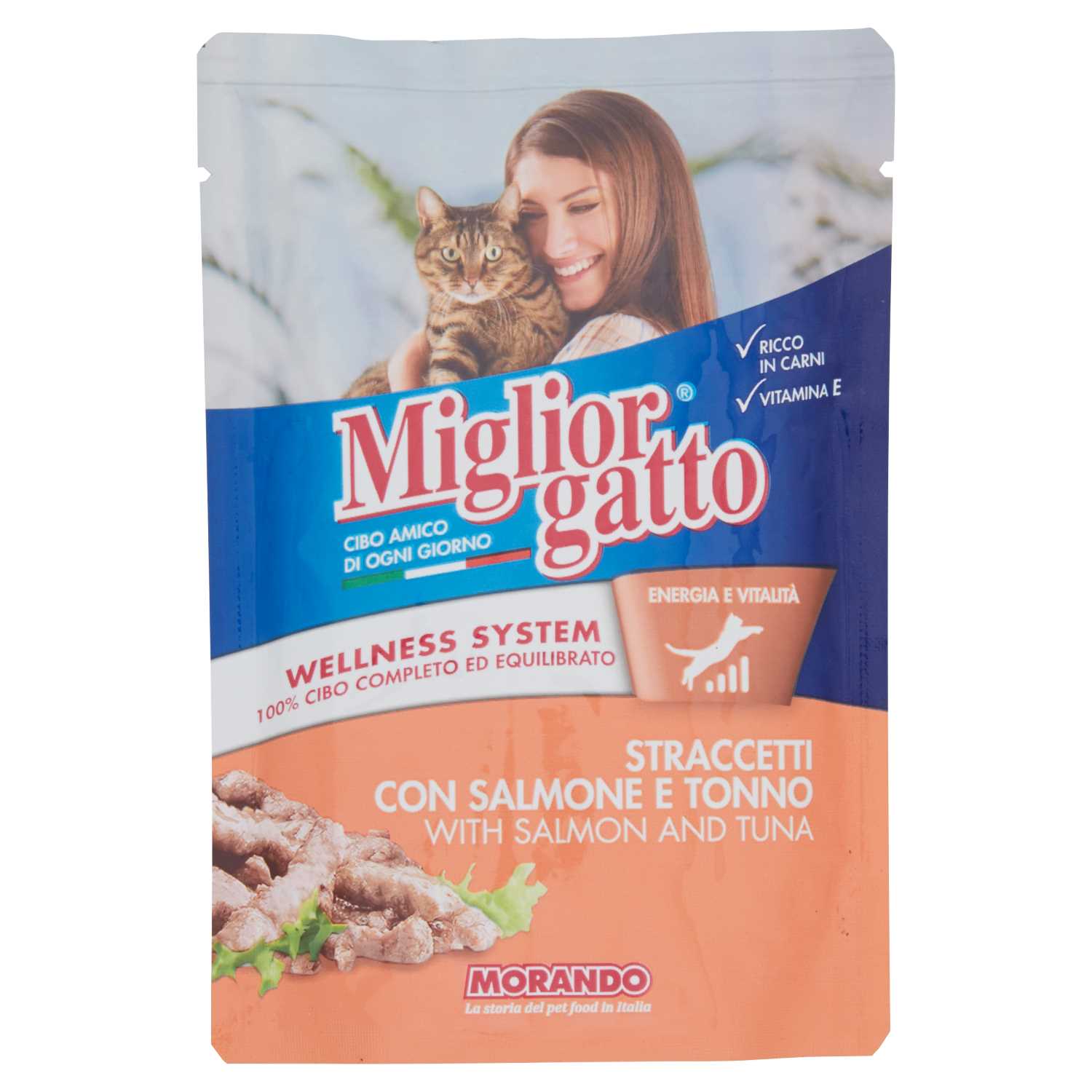 MigliorGatto Pouch Straccetti Salmone E Tonno Gr.100