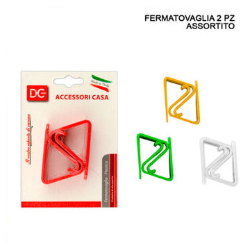 Dc - Fermatovaglia plastica 2pz assortiti