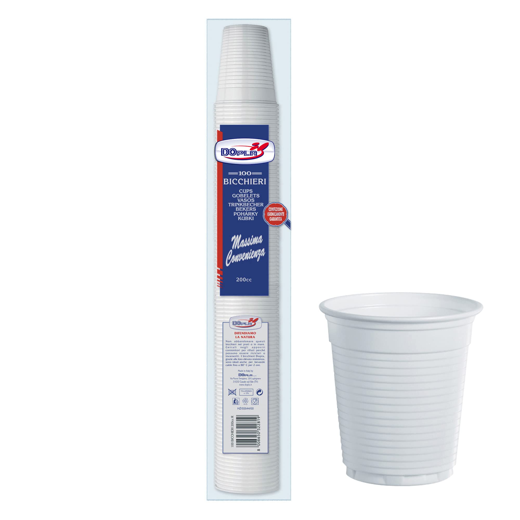 Dopla - Bicchieri 200Ml 100Pz Bianco