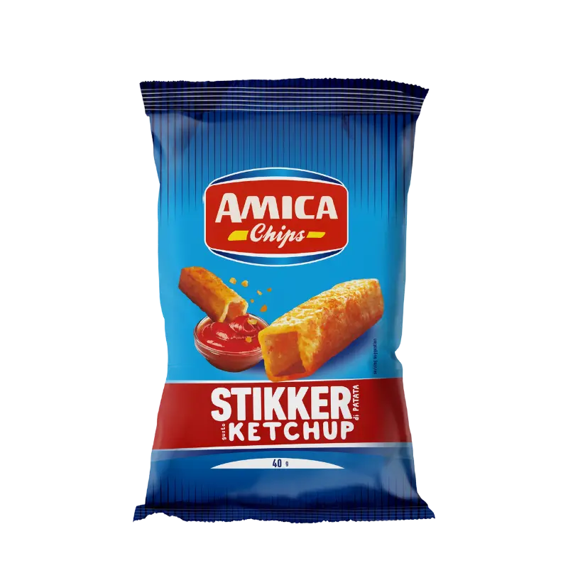 Amica Chips Stikker Ketchup 3D 40G