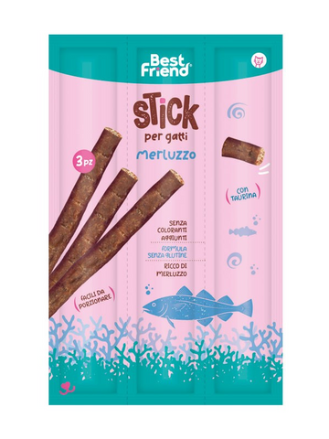 Best Friend 3X Sticks Per Gatti 18 G Merluzzo
