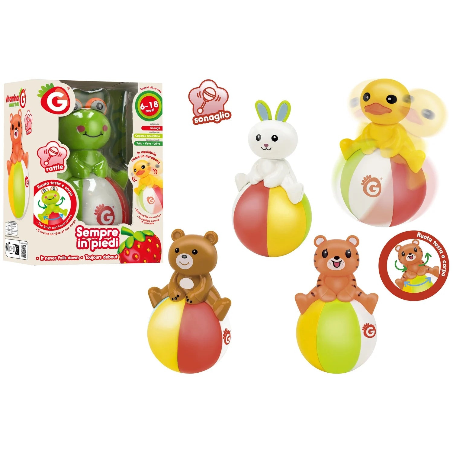 Globo Animale Sempre In Piedi C/Palla 5Ass.