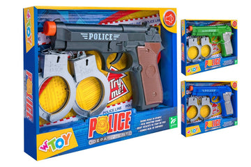 Globo Wtoy Pistola B/O Try Me C/Suoni C/ Manette 3 Col.