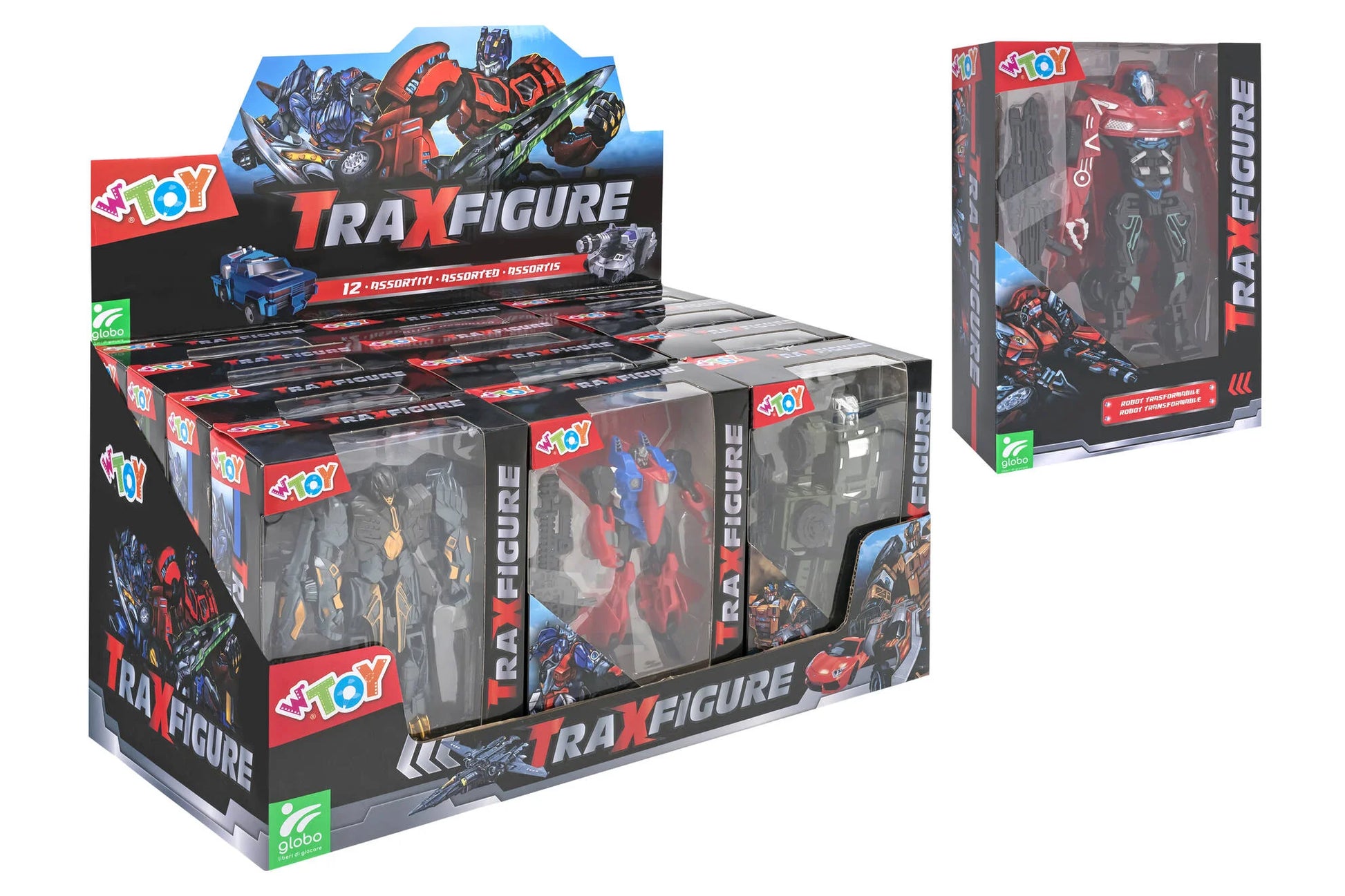 Globo Traxfigure Robot- Veicolo 2In1 C/Acc