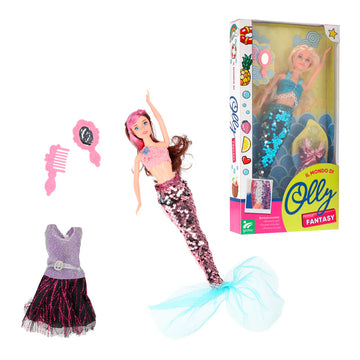 Globo Fashion Doll Sirena 2 In 1 Paillettes C/Acc 2 Ass