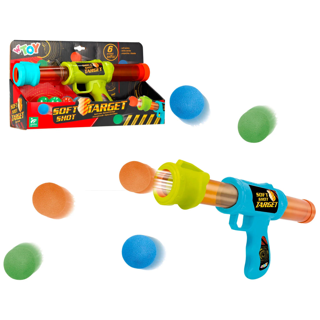 Globo Pistola C/6 Palline Soffici 2 Col Ass