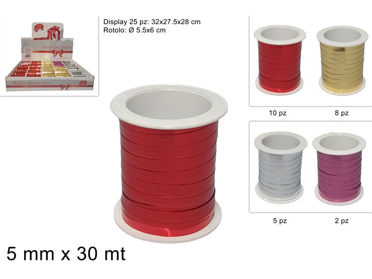 Christmas Nastro Da Regalo 30Mt Colorato