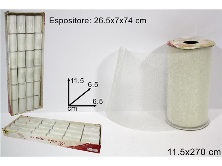 Christmas Rotolo Organza Bianco 11.5X270Cm