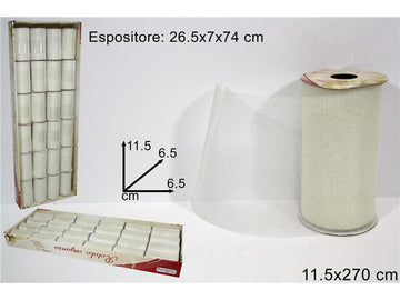 Christmas Rotolo Organza Bianco 11.5X270Cm