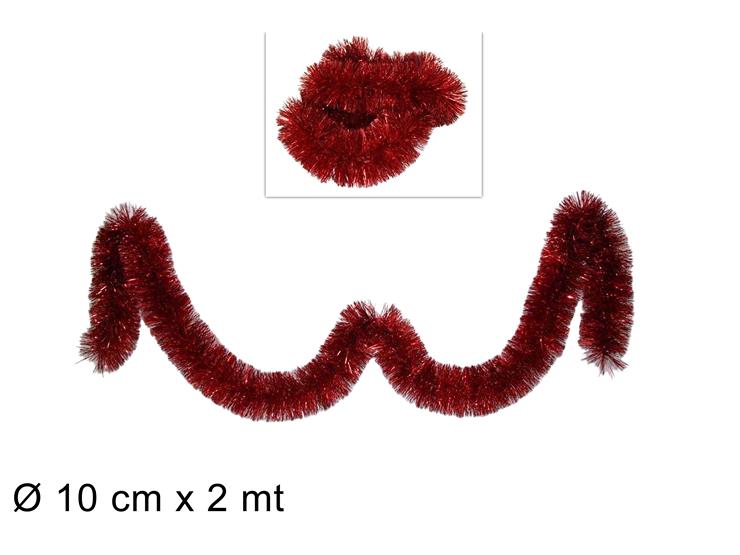 Christmas Filo Addobbo 10Cm X2Mt Rosso