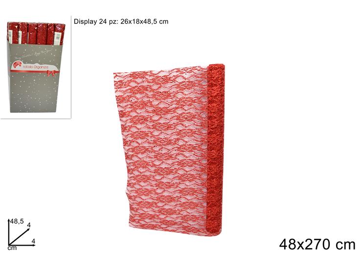 Christmas Rotolo Organza Merletto