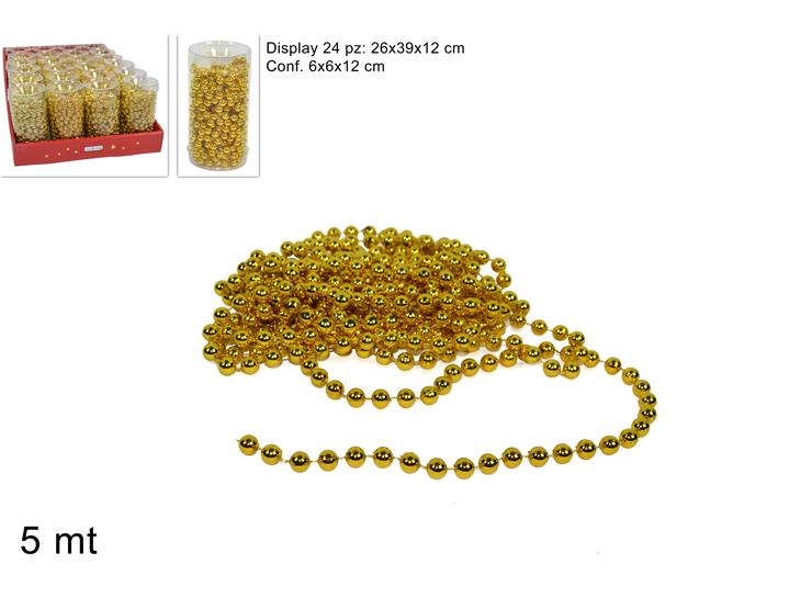 Christmas Catena Perle Decorativa 5M