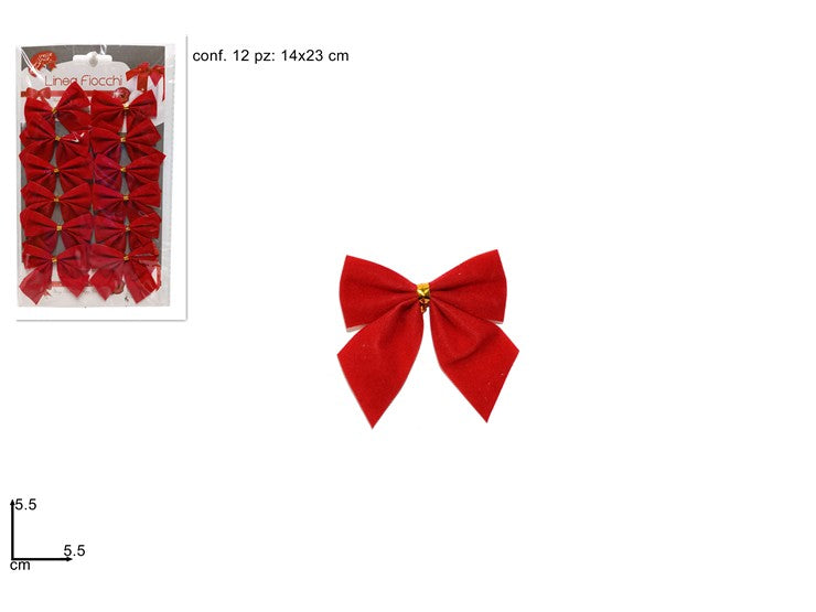 Christmas Fiocchi 5.5Cm Set 12 Rosso