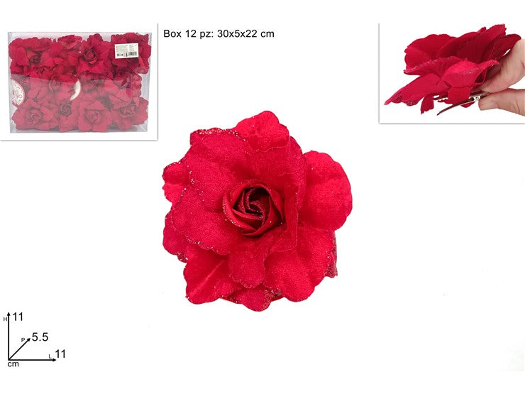 Christmas Pinzone Fiore Rosa Rosso