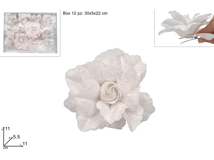 Christmas Pinzone Fiore Rosa Bianco