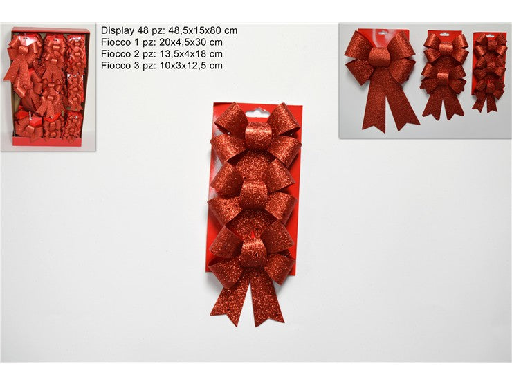 Christmas Fiocchi Glitterati Rosso