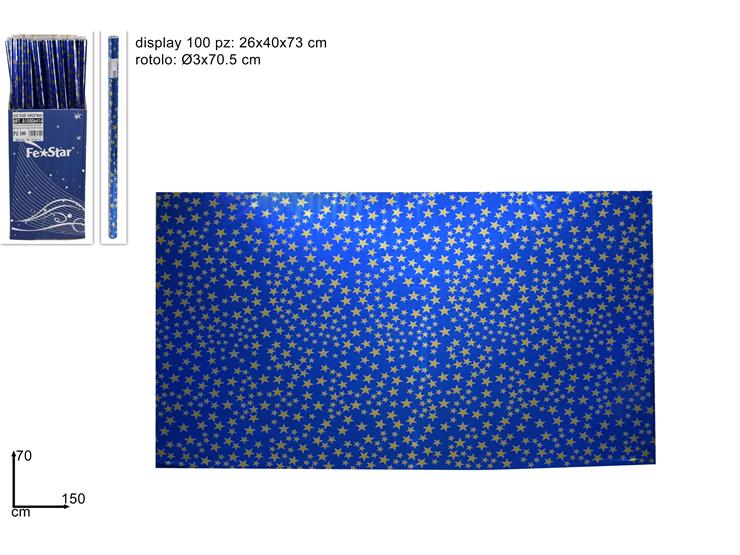 Christmas Carta Cielo Metallizzata Cm70X150 Rotolo