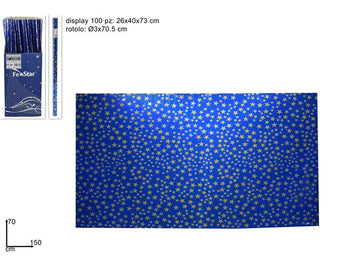 Christmas Carta Cielo Metallizzata Cm70X150 Rotolo