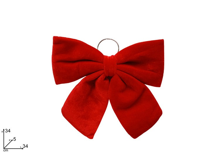 Christmas Fiocco Velluto 34Cm Rosso Hj21-1201R-34 (Xdh7202-R