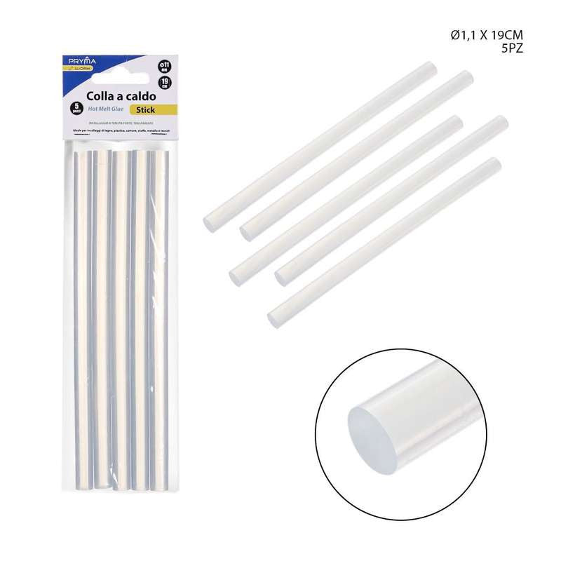 Dc - Colla A Caldo Stick 11Mm 19Cm Trasparente 5P