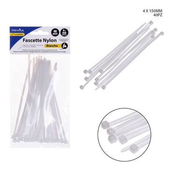 Dc - Fascette Nylon Bianche 4X150Mm 40Pz