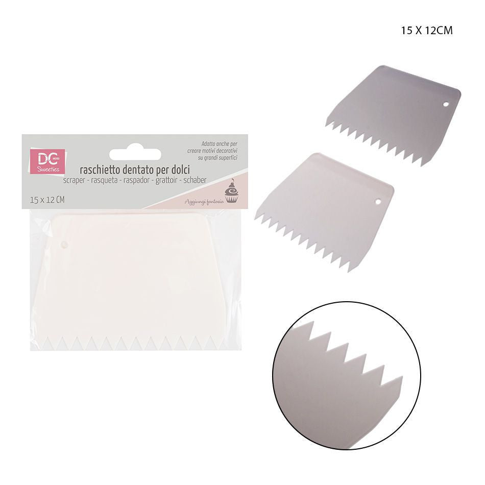 Dc - Raschietto Plastica Dentato Per Dolci 15X12 cm