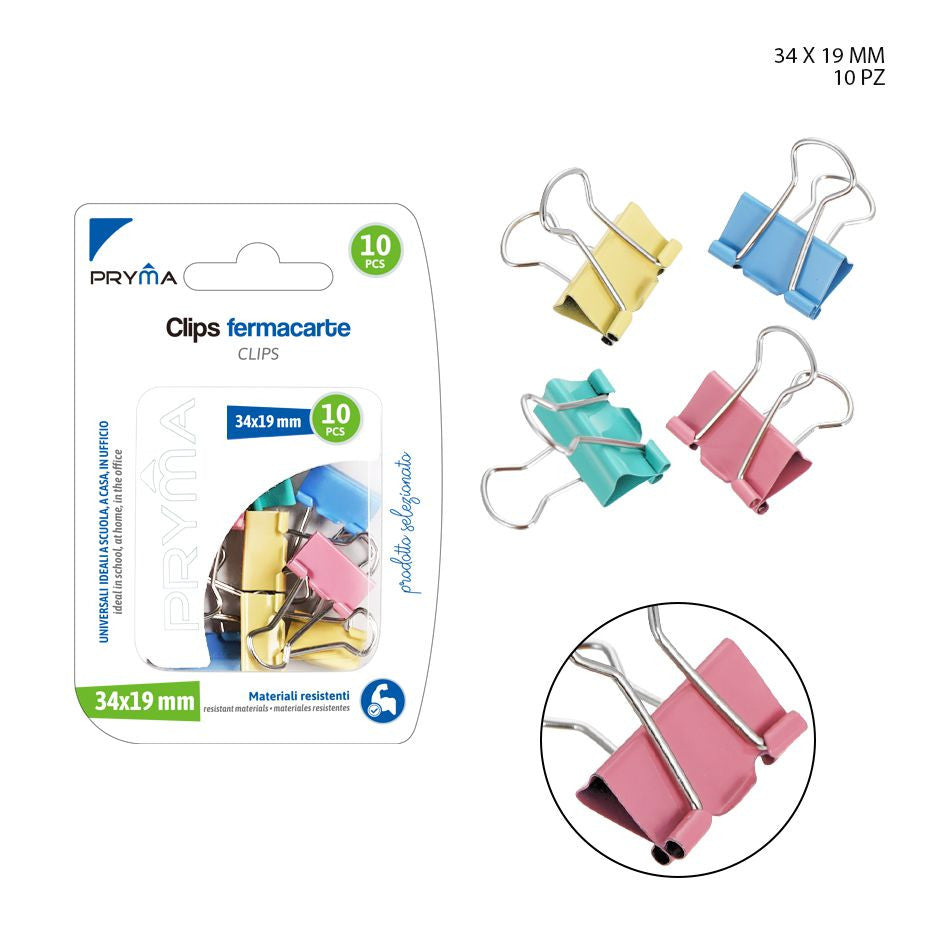 Dc - Pinza Fermacarte 34X19Mm 10Pz