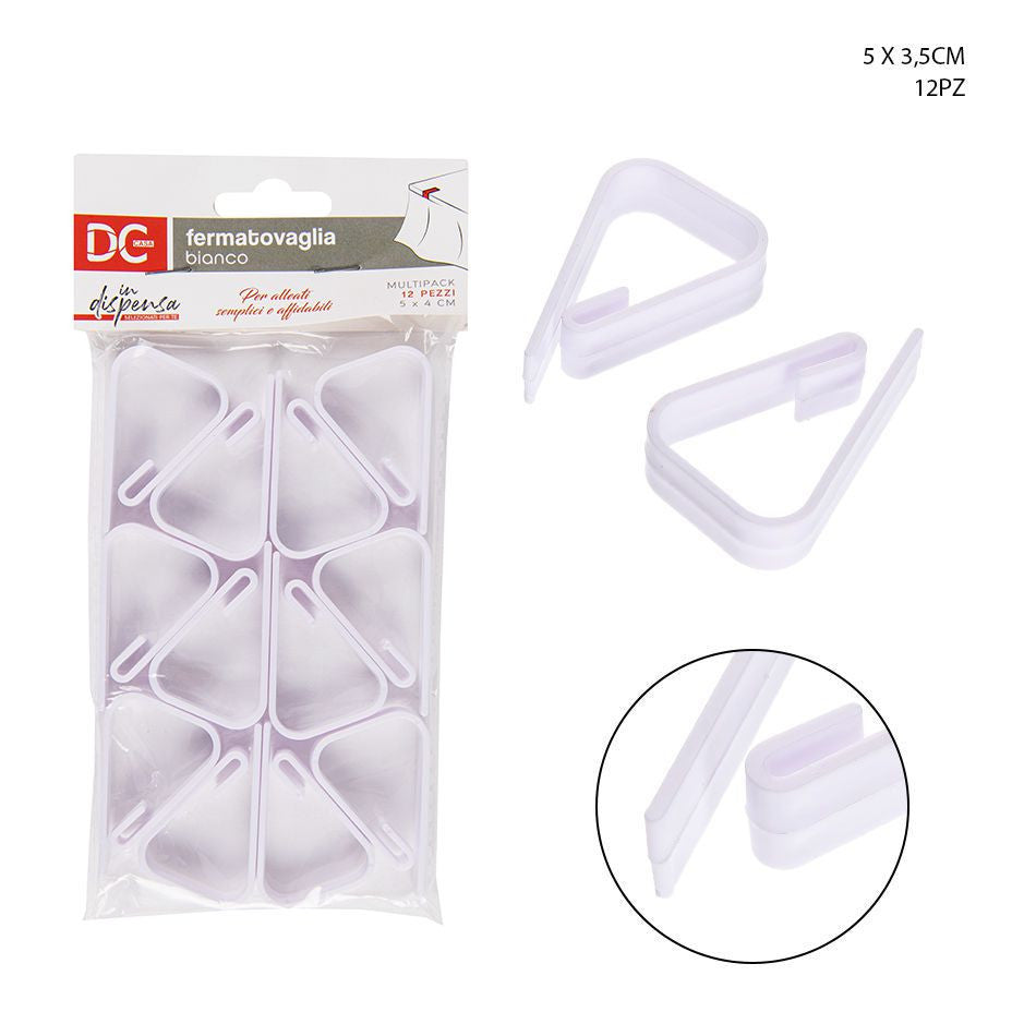 Dc - Fermatovaglia Bianco 5X4Cm 12Pz