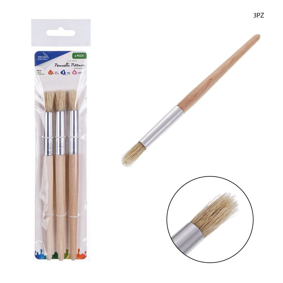 Pryma - Pennello Pittura Punta Tonda Set 3Pz