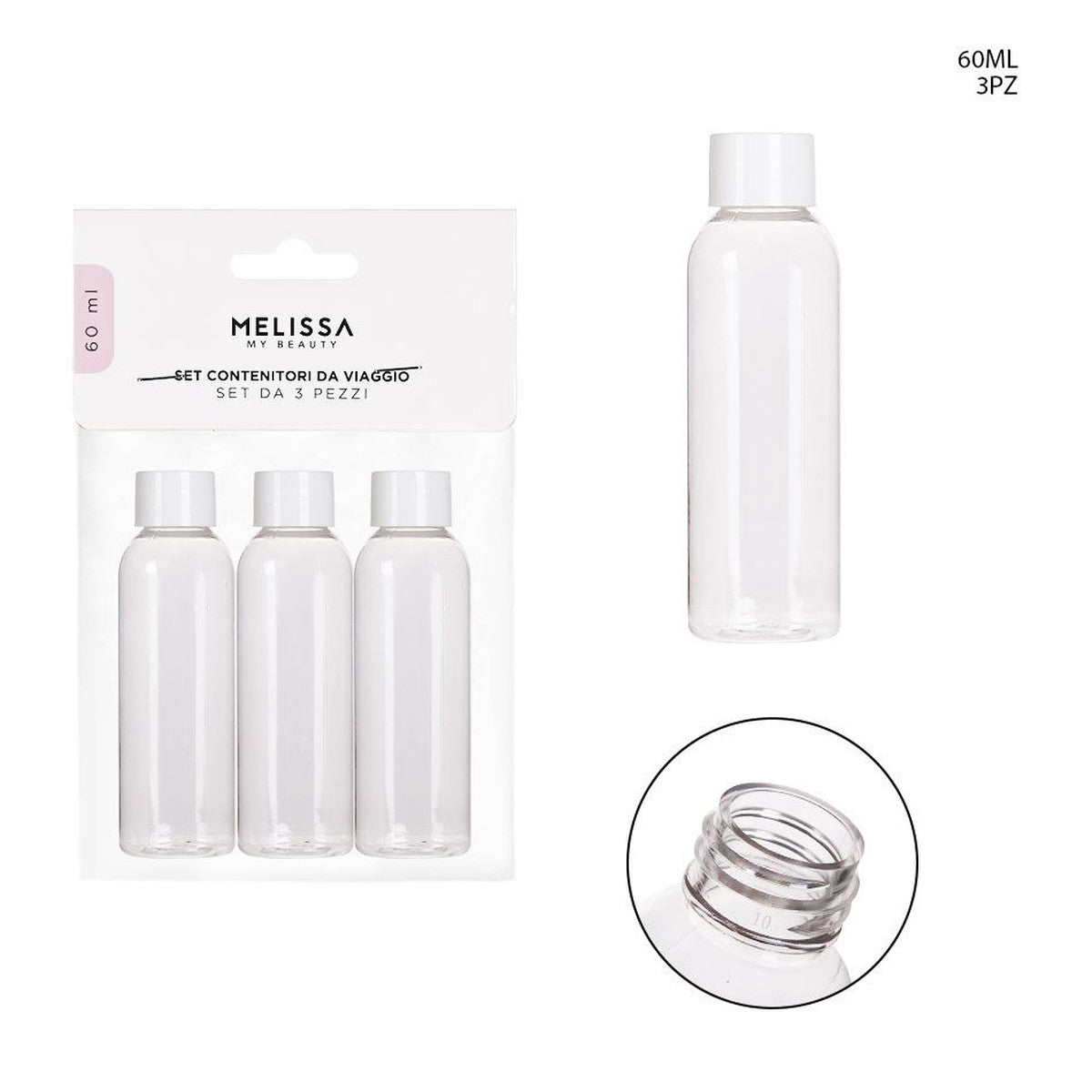 Melissa Contenitore Vuoto Viaggio 60Ml 3 Pz