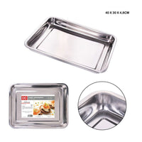 Dc - Stainless Steel Rectangular Baking Tray 39.5X29.5X4.8Cm