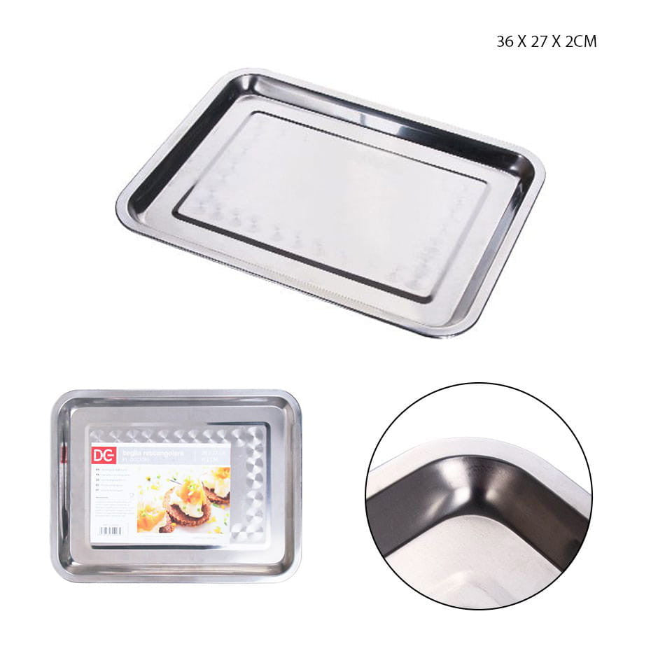 Dc - Stainless Steel Rectangular Baking Tray 35.5X26.5X2Cm