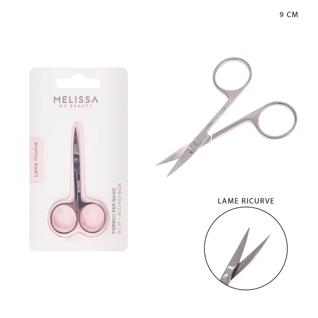 Melissa - Forbice naso lama ricurva 9Cm