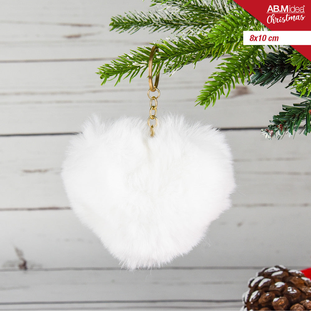 Ab.M Cuore Pellicciotto Cm.8X10 Bianco