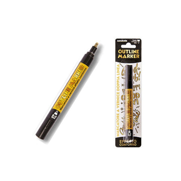 Nik Pen Double Line 2-3Mm Oro/Nero Bl 12
