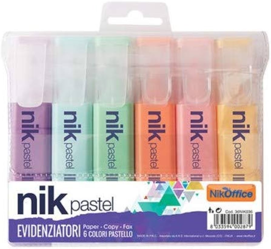 Nik Evidenziatori New 6 Pz Bl Pastel