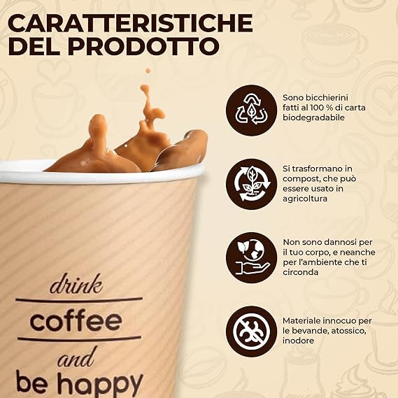 Lulù - Bicchierini Di Carta 75Ml 50Pz Misto Colore