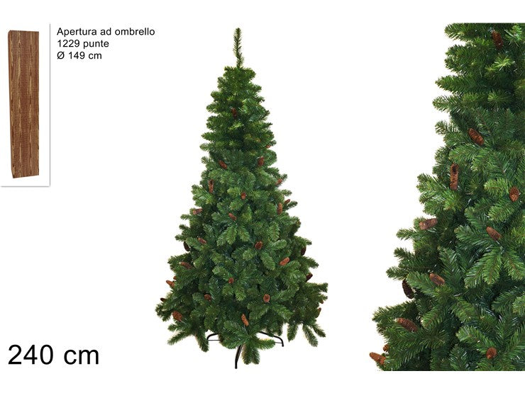 Christmas Pino C/Pigne 240Cm 1229 Punte20K80-1229H