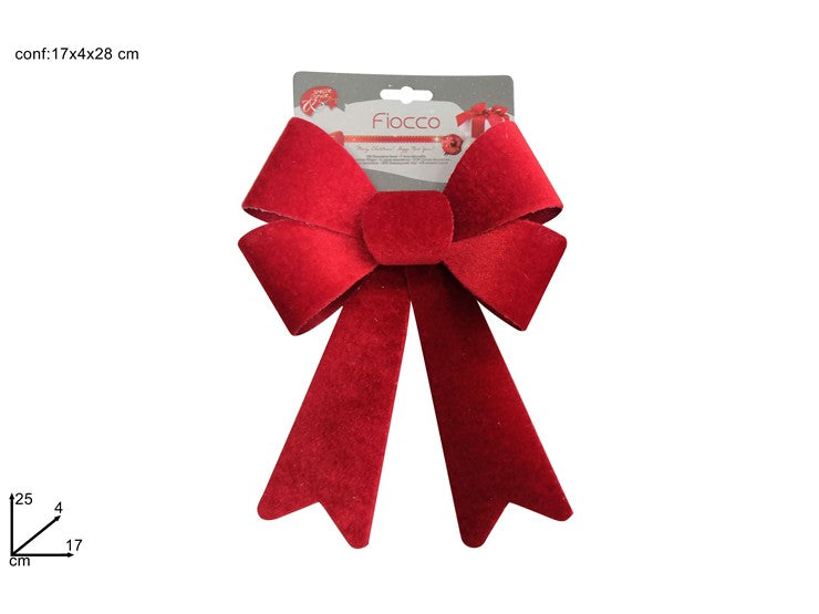 Christmas Fiocco Velluto Rosso 25Cm Hj21-1201R-G