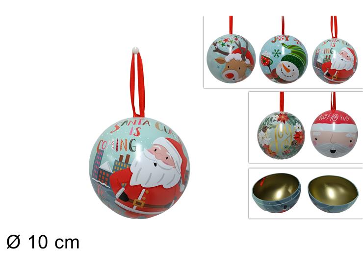 Christmas Scatola Palla 10Cm In Latta Ass Tm211201-10Cm