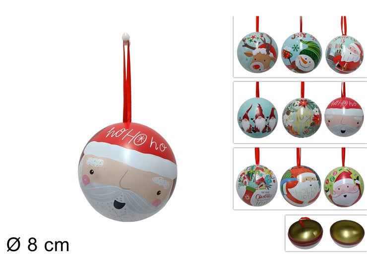Christmas Scatola Palla 8Cm In Latta Ass E03460 - B