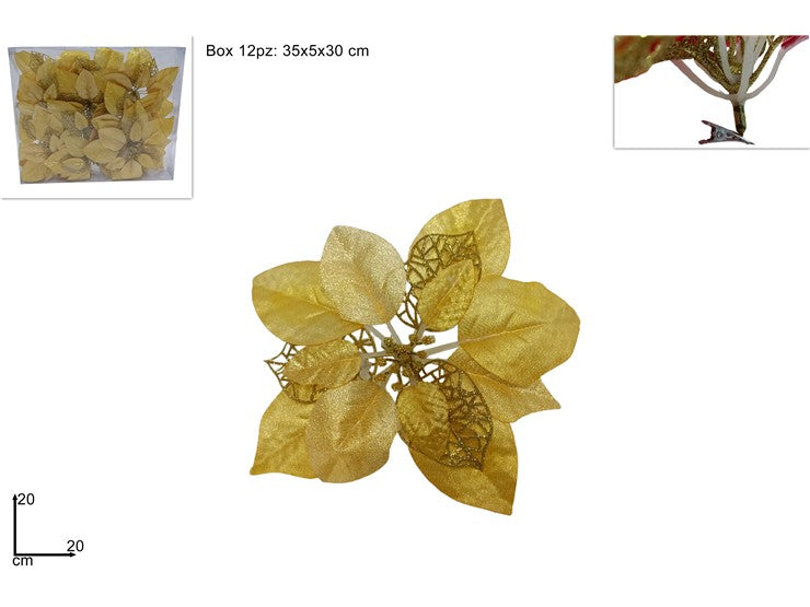 Christmas Stella Di Natale Con Pinzetta 22Cm