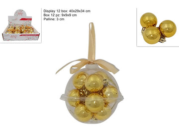 Christmas Palle Lucide 3Cm Oro Set 12Pz