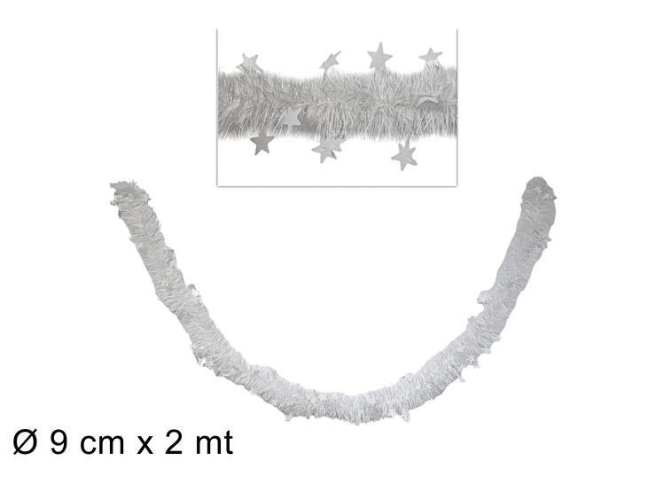 Christmas Filo Addobbo C/Stella 9Cm X2Mt Bianco Hx1209-White