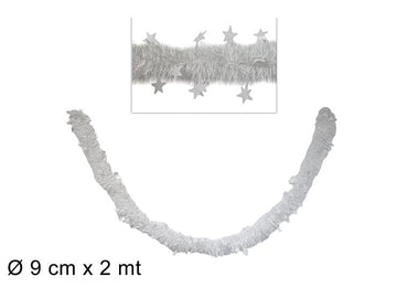 Christmas Filo Addobbo C/Stella 9Cm X2Mt Bianco Hx1209-White