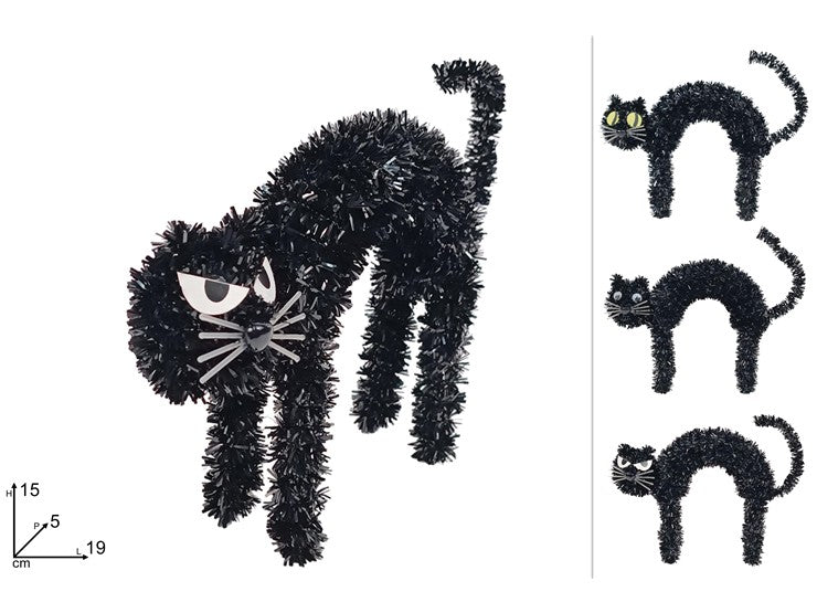 SS HW GATTO DECORAZIONE HALLOWEEN 3ASS 1PZ