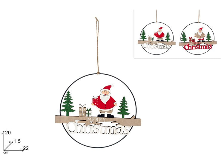 Christmas Appendino Anello Metallo C/ Decoro Natalizio 2